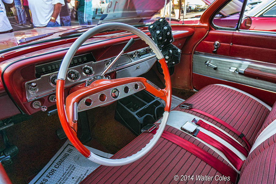 Chevrolet 1961 Bel Air Red DD 5-2-14 2 Dash.jpg