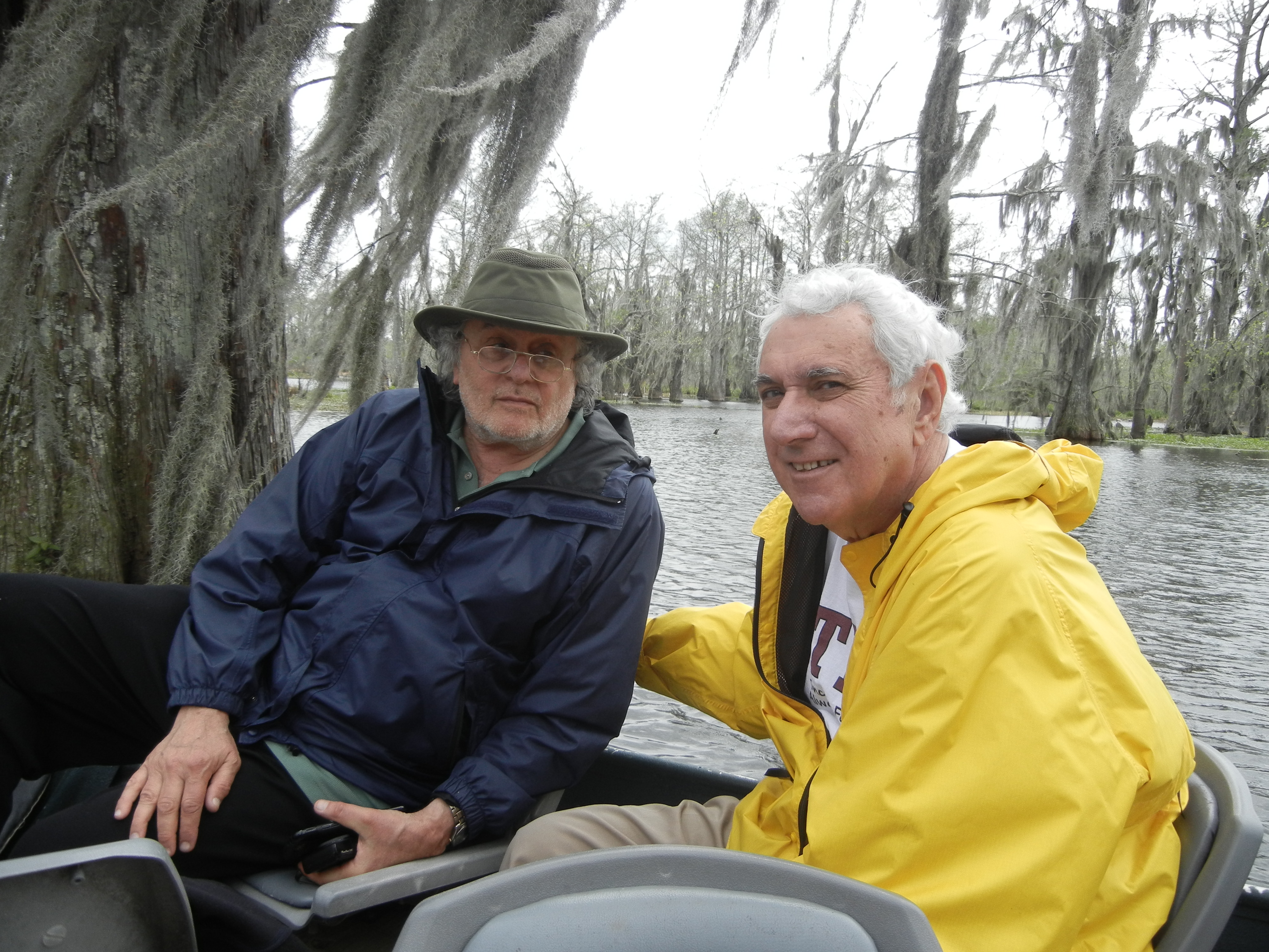Jerry and Richard in a boat on Lake Martin in southwestern Louisiana