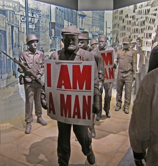 Exhibit of the Memphis Sanitation Strike of 1968 at the National Civil Rights Museum at the Lorraine Motel in Memphis