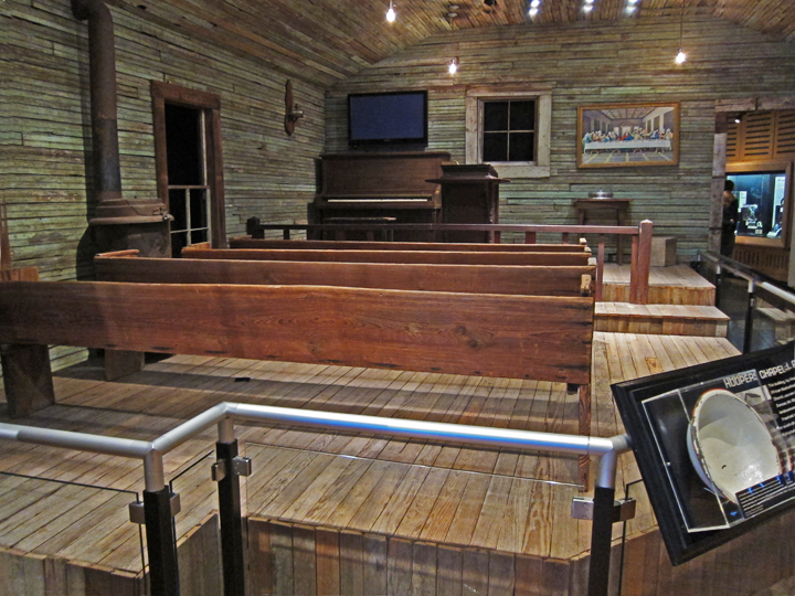 Hoopers Chapel African Methodist Episcopal (AME) Church exhibit at the Stax Museum of American Soul Music in Memphis, Tennessee