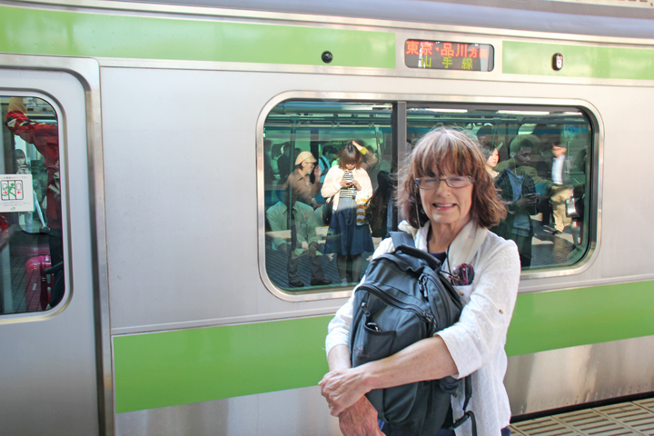 Judy at the Ueno Subway Station - returning to the Park Hotel from the Tokyo National Museum & Ueno Park
