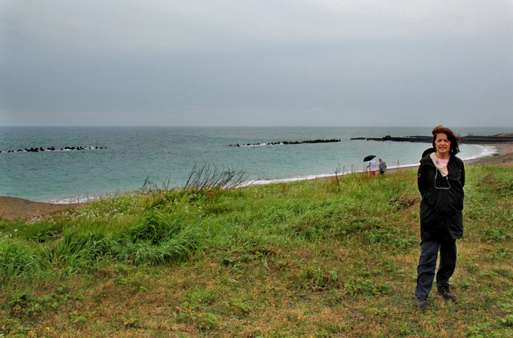 Judy at the Sea of Japan: Beyond the horizon: Russia to the north - North Korea to the northwest - South Korea to the west