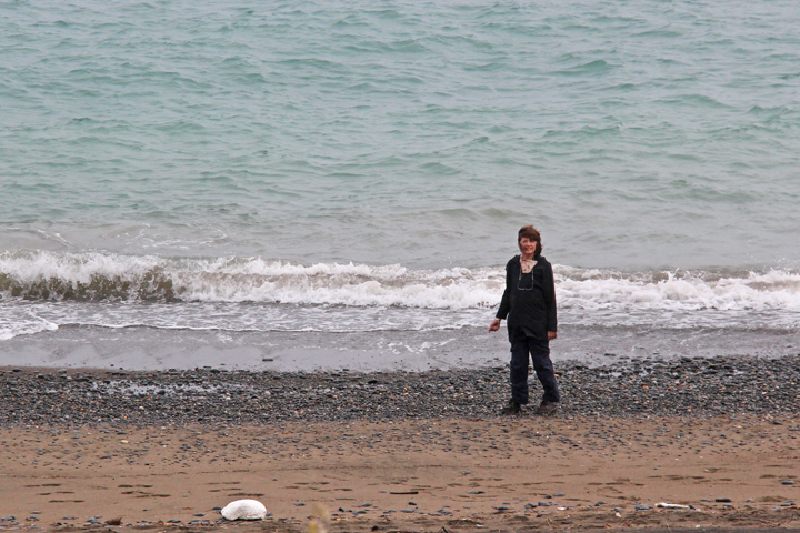 Judy at the Sea of Japan: Russia is to the north. North Korea is to the northwest. South Korea is to the west