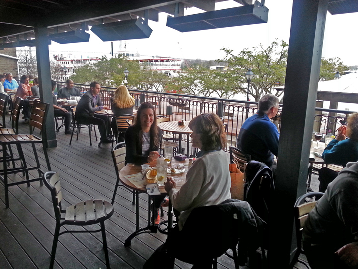 Judy and Aaren - dinner at Tubbys Seafood on River Street overlooking the Savannah River - Savannah