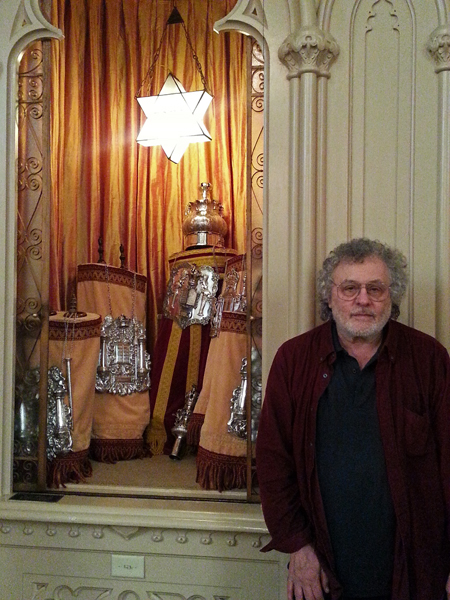 Richard next to the Holy Ark (where Torah scrolls are kept) in Temple Mickve Israel (founded 1790) in Savannah