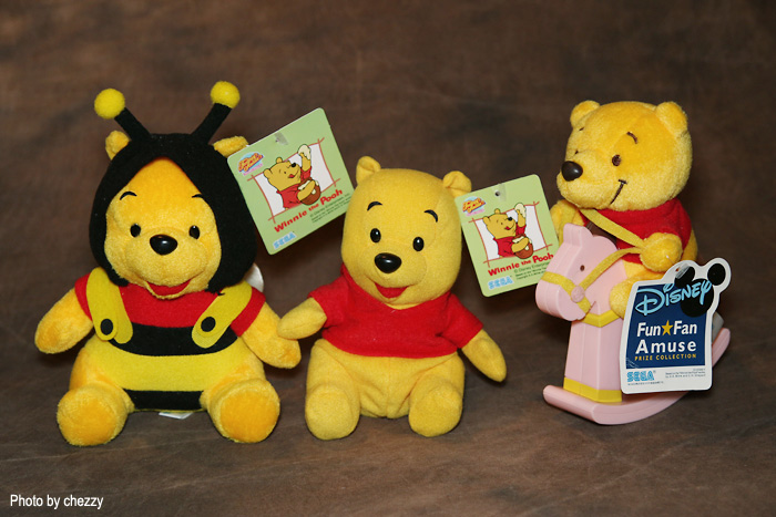 Sega stuffed Pooh bear toys from Japan