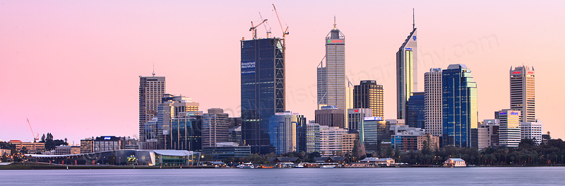 Perth and the Swan River at Sunrise, 19th August 2011