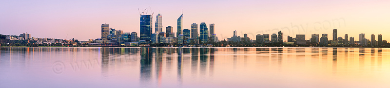Perth and the Swan River at Sunrise, 5th August 2011