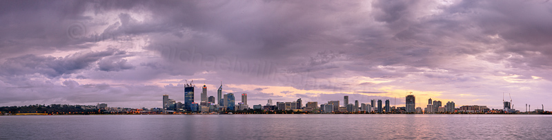 Perth and the Swan River Sunrise, 2nd October 2011
