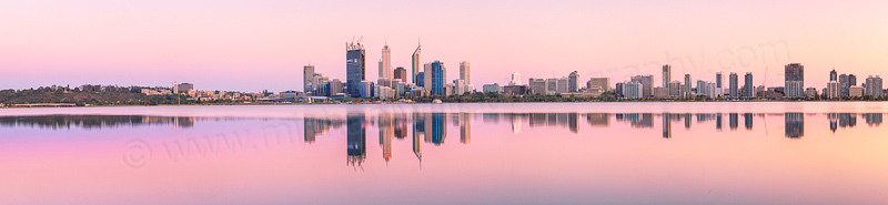 Perth and the Swan River at Sunrise, 15th October 2011