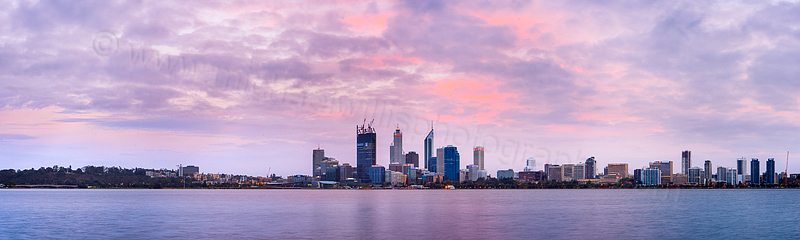 Perth and the Swan River at Sunrise, 17th October 2011