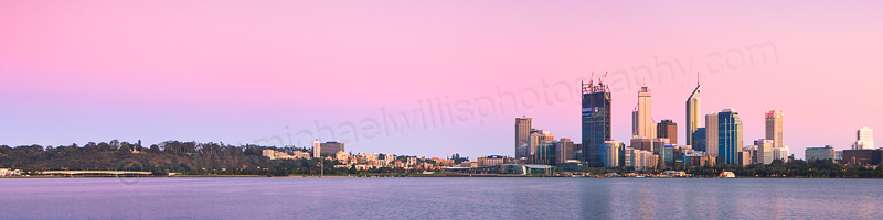 Perth and the Swan River at Sunrise, 19th October 2011