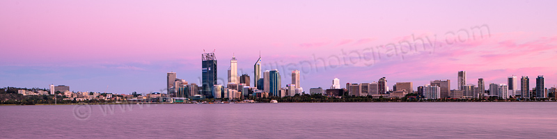 Perth and the Swan River at Sunrise, 25th December 2011