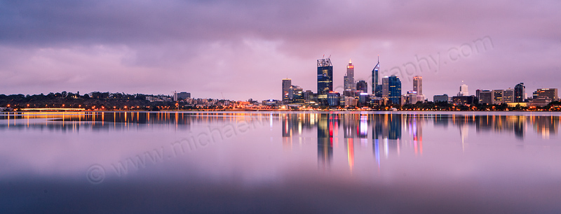 Perth and the Swan River at Sunrise, 31st December 2011