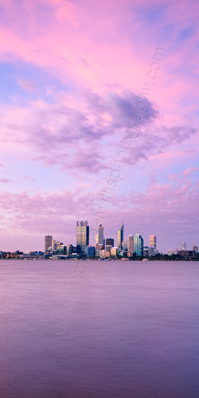 Perth and the Swan River at Sunrise, 4th January 2012