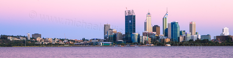 Perth and the Swan River at Sunrise, 31st January 2012