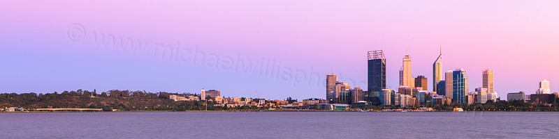 Perth and the Swan River at Sunrise, 29th February 2012