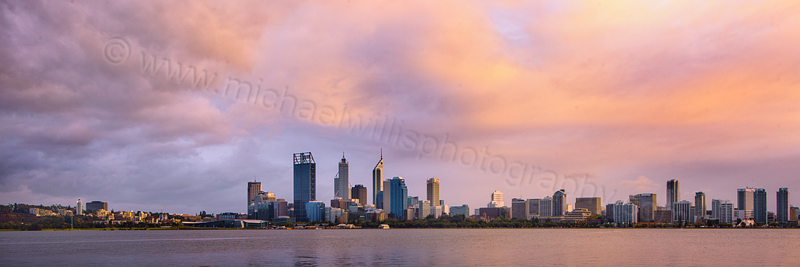 Perth and the Swan River at Sunrise, 5th April 2012