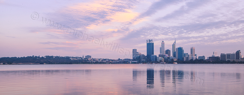 Perth and the Swan River at Sunrise, 13th April 2012