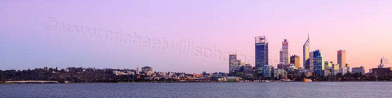 Perth and the Swan River at Sunrise, 23rd May 2012