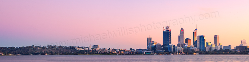 Perth and the Swan River at Sunrise, 27th May 2012
