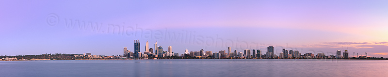 Perth and the Swan River at Sunrise, 13th February 2013