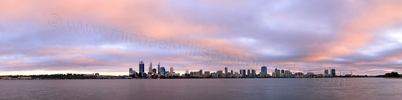 Perth and the Swan River at Sunrise, 15th June 2013