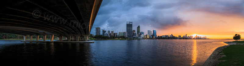 Perth and the Swan River at Sunrise, 26th August 2013