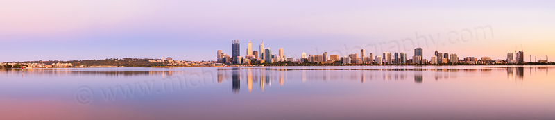 Perth and the Swan River at Sunrise, 26th December 2013