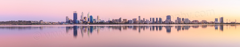 Perth and the Swan River at Sunrise, 16th March 2014