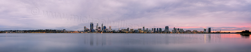 Perth and the Swan River at Sunrise, 1st April 2014