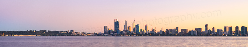 Perth and the Swan River at Sunrise, 15th June 2014