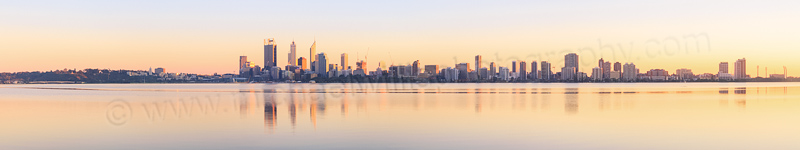 Perth and the Swan River at Sunrise, 16th August 2014