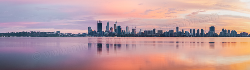 Perth and the Swan River at Sunrise, 17th August 2014