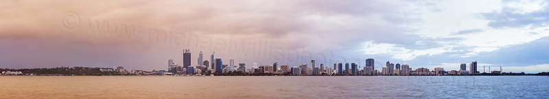 Perth and the Swan River at Sunrise, 18th August 2014