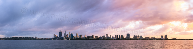 Perth and the Swan River at Sunrise, 29th August 2014