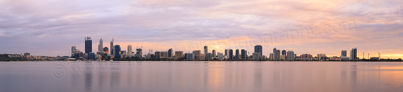 Perth and the Swan River at Sunrise, 5th September 2014