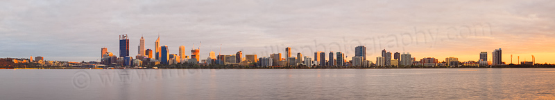 Perth and the Swan River at Sunrise, 23rd September 2014