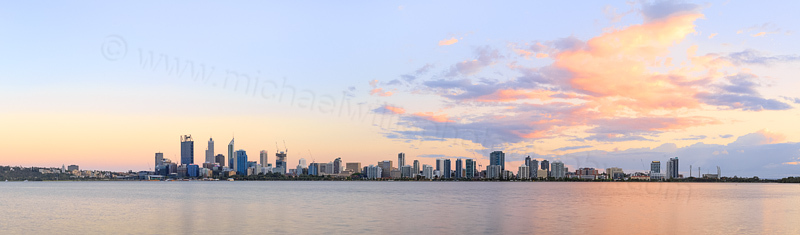 Perth and the Swan River at Sunrise, 18th October 2014