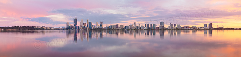 Perth and the Swan River at Sunrise, 24th October 2014