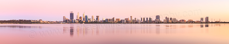 Perth and the Swan River at Sunrise, 27th October 2014