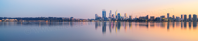 Perth and the Swan River at Sunrise, 15th August 2014