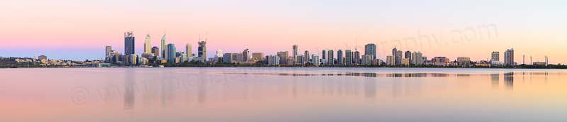 Perth and the Swan River at Sunrise, 28th December 2014