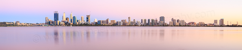 Perth and the Swan River at Sunrise, 16th January 2015