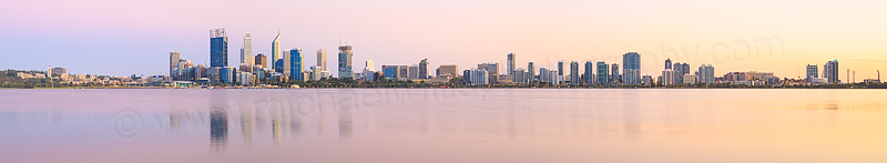 Perth and the Swan River at Sunrise, 20th February 2015