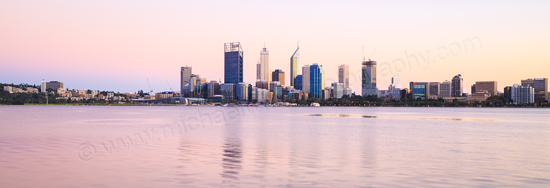 Perth and the Swan River at Sunrise, 24th March 2015