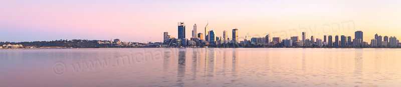 Perth and the Swan River at Sunrise, 7th May 2015