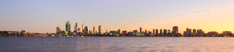 Perth and the Swan River at Sunrise, 10th June 2015