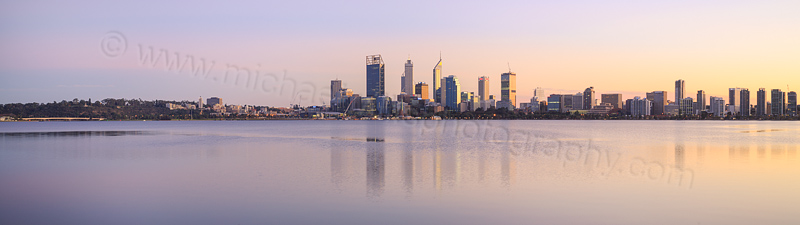 Perth and the Swan River at Sunrise, 12th June 2015