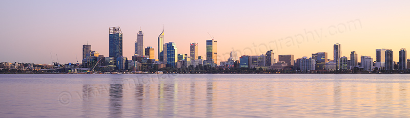 Perth and the Swan River at Sunrise, 25th June 2015